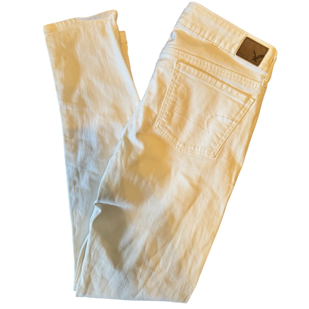 American Eagle Jeans Women's‎ White Super Hi-Rise Jegging Denim Pants Size 10